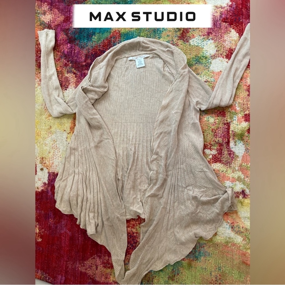 Max Studio Bohemian Women's Cream Colored Sweater Kimono Style Size Medium